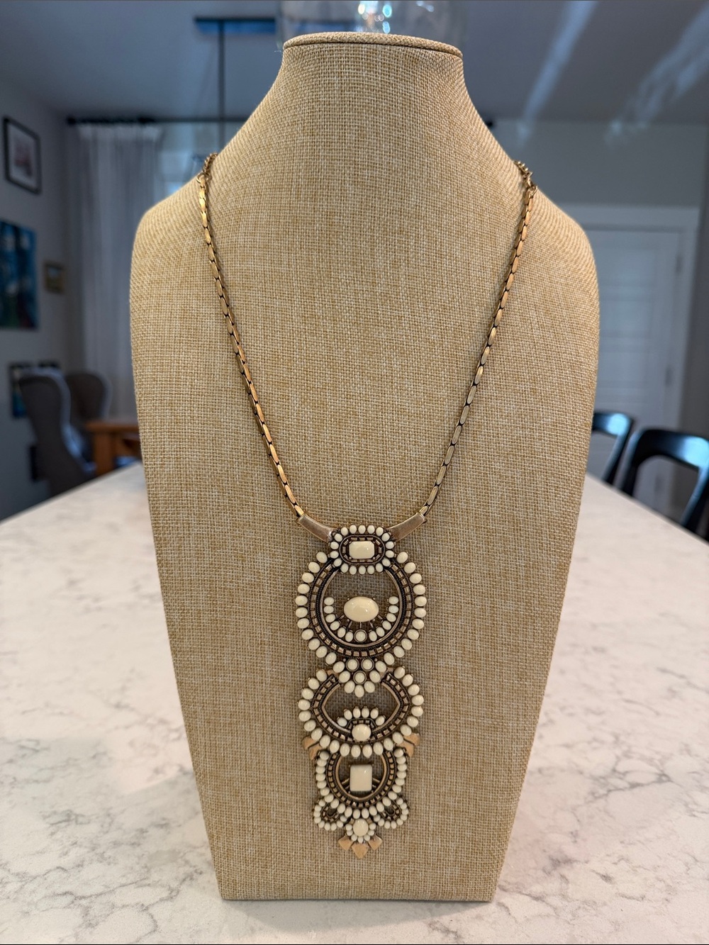 Stella and Dot Ivory Beaded Statement Necklace - 8 necklaces in 1! - Picture 2 of 13